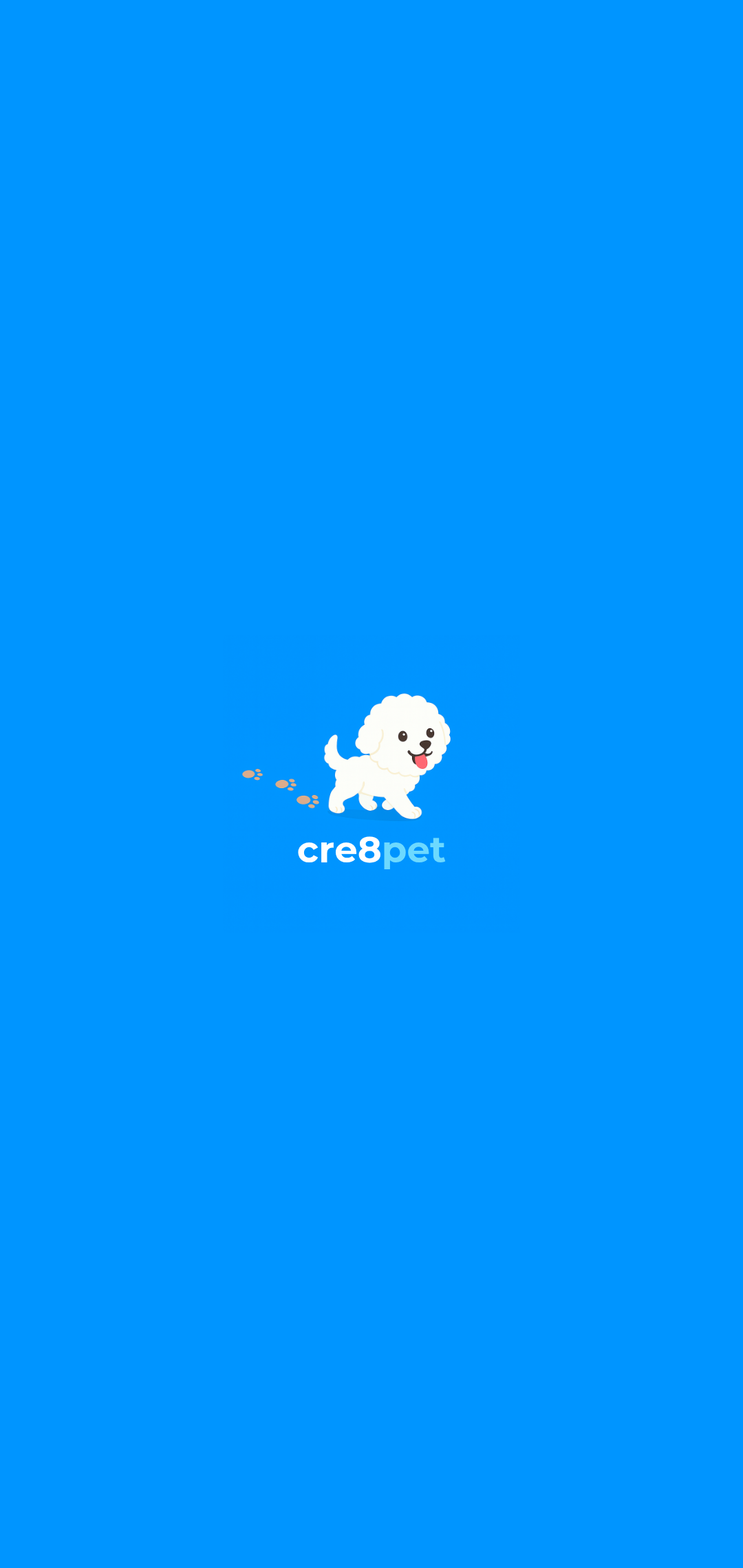 cre8pet splash screen